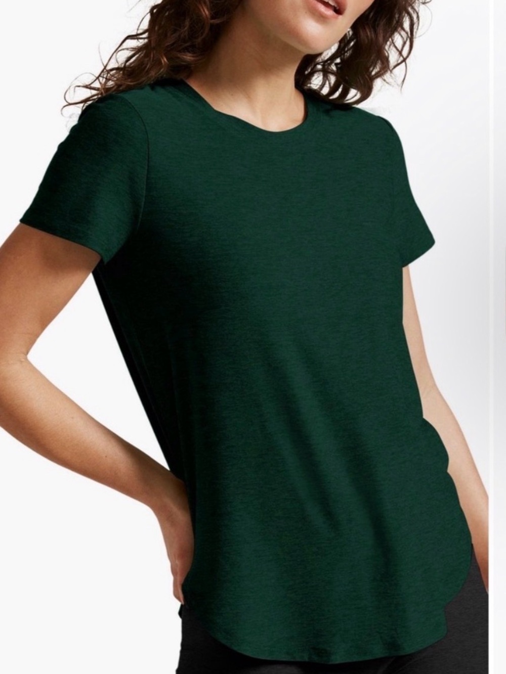 Beyond Yoga Crewneck Women's Tee in Dark Green